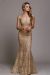 Main image of Embroidered Criss-Cross Back Fitted Prom Gown